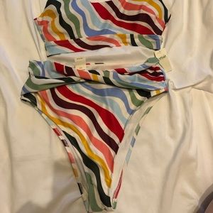 Aerie high cut cheeky swim bottoms, never worn